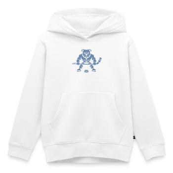 Muskulöser Bulldogge Eishockeyspieler Silhouette - Kinder Premium Organic Hoodie - Weiß - Vorne - AI Model Kid Female (0cm)