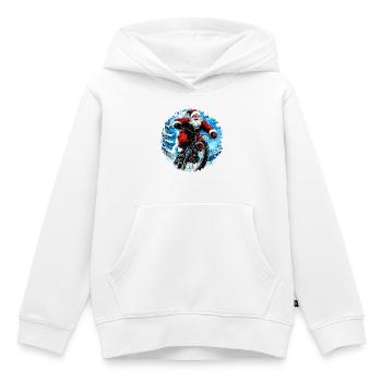 Noël des vététistes - Sweat Premium à capuche enfant bio - blanc - Devant - AI Model Kid Female (0cm)