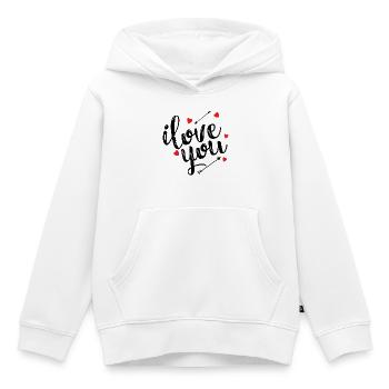 Je T'aime Déclaration Amour Romantique Passion - Sweat Premium à capuche enfant bio - blanc - Devant - AI Model Kid Female (0cm)
