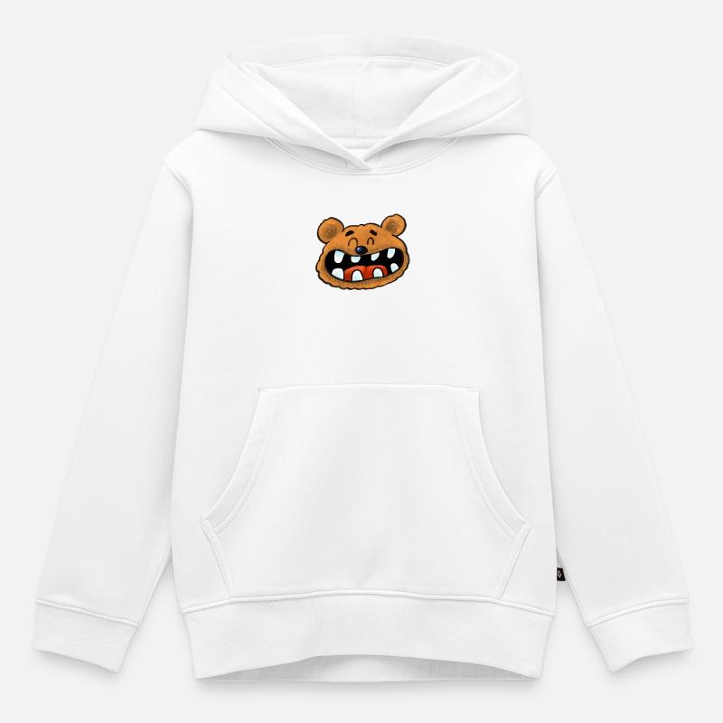 ours - Sweat Premium à capuche enfant bio - blanc