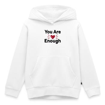 Déclaration d’amour de soi que tu es assez - Sweat Premium à capuche enfant bio - blanc - Devant - AI Model Kid Female (0cm)