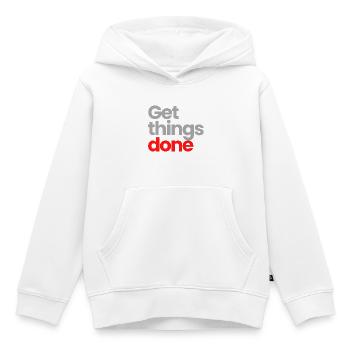 Faites avancer les choses - Sweat Premium à capuche enfant bio - blanc - Devant - AI Model Kid Female (0cm)