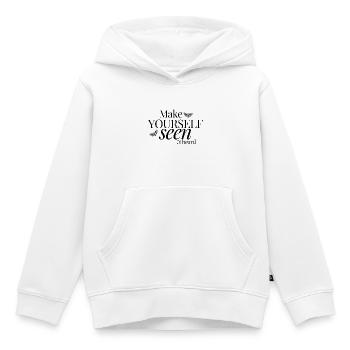 Make Yourself Seen & Heard - Kids Premium Organic Hoodie - white - Front - AI Model Kid Female (0cm)