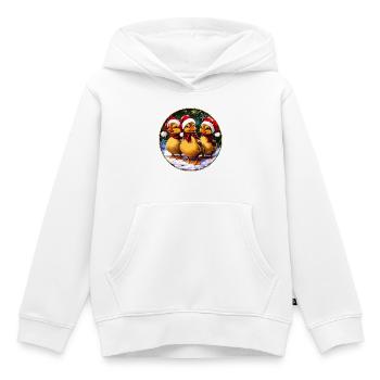 Weihnachtsmann Entchen - Kinder Premium Organic Hoodie - Weiß - Vorne - AI Model Kid Female (0cm)