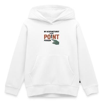 Mein Akupunkteur ist mein Ansprechpartner auf professioneller Ebene. - Kinder Premium Organic Hoodie - Weiß - Vorne - AI Model Kid Female (0cm)