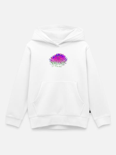 Neon-Blume– Pop-Art Design - Kinder Premium Organic Hoodie - Weiß