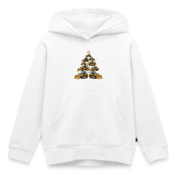 Lustiger Bulldozer Weihnachtsbaum Geschenk  - Kinder Premium Organic Hoodie - Weiß - Vorne - AI Model Kid Female (0cm)