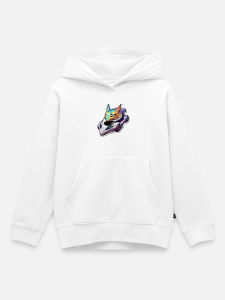 Neon Rennhelm Drachenstil - Kinder Premium Organic Hoodie - Weiß