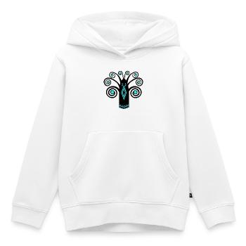 Graphique d’oiseaux - Sweat Premium à capuche enfant bio - blanc - Devant - AI Model Kid Female (0cm)