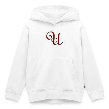 Ornement en lettres en or en forme de cœur de Dieu - Sweat Premium à capuche enfant bio - blanc - Devant - AI Model Kid Female (0cm)