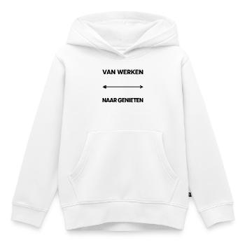 Du travail au plaisir - Sweat Premium à capuche enfant bio - blanc - Devant - AI Model Kid Female (0cm)