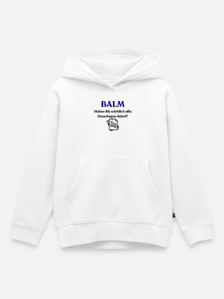 BALM Bundesamt für Logistik und Mobilität - Kinder Premium Organic Hoodie - Weiß