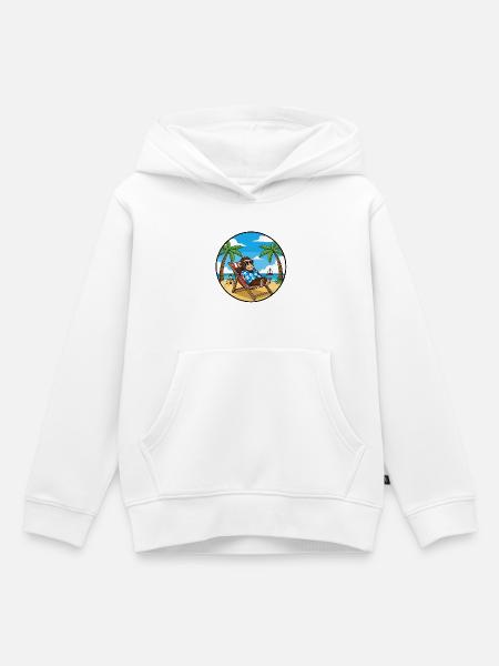 Coole Monkey Beach Vacation Summer Vibes - Kinder Premium Organic Hoodie - Weiß