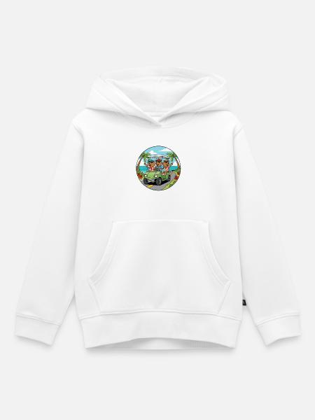 Strandurlaub Golfwagen Capybara Kunst - Kinder Premium Organic Hoodie - Weiß