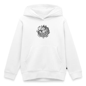 Dragon de la Sérénité - Pleine conscience & Fantaisie - Sweat Premium à capuche enfant bio - blanc - Devant - AI Model Kid Female (0cm)