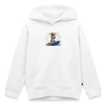 Designer infernal sur ordinateur portable - Sweat Premium à capuche enfant bio - blanc - Devant - AI Model Kid Female (0cm)