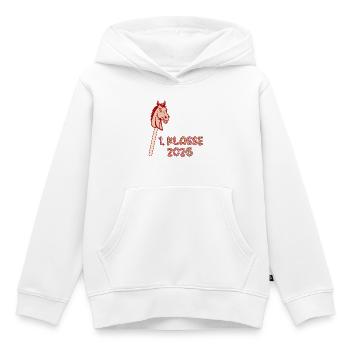 Élève de cavalerie amateur de 1ère année 2026 - Sweat Premium à capuche enfant bio - blanc - Devant - AI Model Kid Female (0cm)