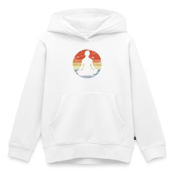 Dessin yogi - Sweat Premium à capuche enfant bio - blanc - Devant - AI Model Kid Female (0cm)