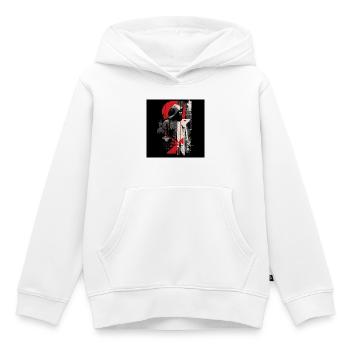 Geometrischer Schatten Hoodie - Kinder Premium Organic Hoodie - Weiß - Vorne - AI Model Kid Female (0cm)