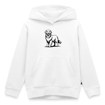 Golden Retriever mit stolzer Pose - Kinder Premium Organic Hoodie - Weiß - Vorne - AI Model Kid Female (0cm)