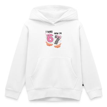 Ich war 6 jetzt bin ich 7 - siebter Geburtstag - Kinder Premium Organic Hoodie - Weiß - Vorne - AI Model Kid Female (0cm)