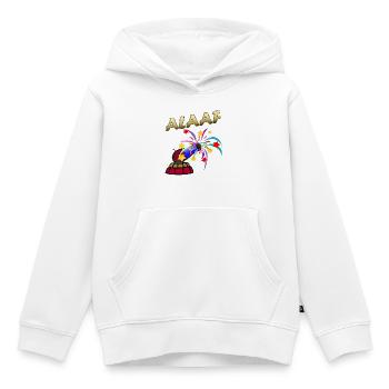 Carnaval des Feux d’Artifice du Carnaval d’Alaaf - Sweat Premium à capuche enfant bio - blanc - Devant - AI Model Kid Female (0cm)