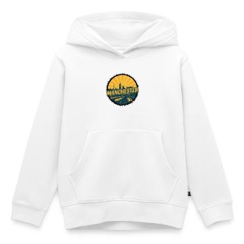 Insigne du canal vintage de la Skyline de la ville de Manchester - Sweat Premium à capuche enfant bio - blanc - Devant - AI Model Kid Female (0cm)