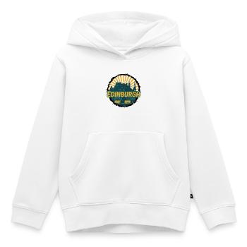 Edinburgh Castle City Skyline Vintage-Abzeichen - Kinder Premium Organic Hoodie - Weiß - Vorne - AI Model Kid Female (0cm)