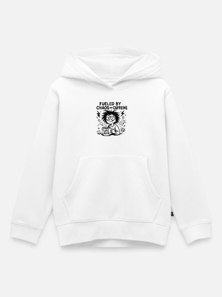 Angetrieben von Koffein - Kinder Premium Organic Hoodie - Weiß
