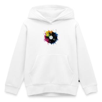 Record - Kids Premium Organic Hoodie - white - Front - AI Model Kid Female (0cm)