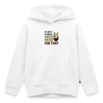 La vie d’herboriste est un désordre pour ce professionnel - Sweat Premium à capuche enfant bio - blanc - Devant - AI Model Kid Female (0cm)