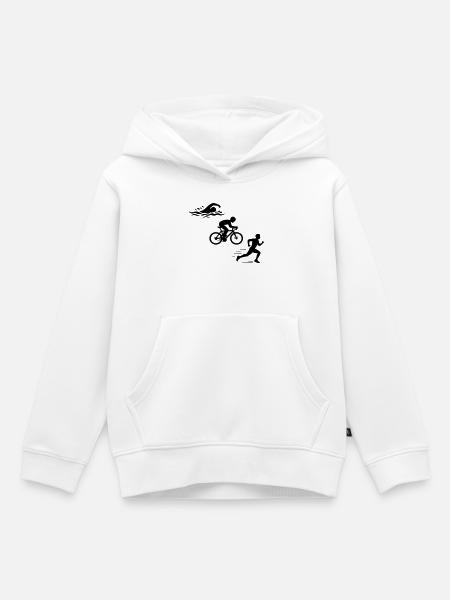 Triathlon Silhouette Triathlet - Kinder Premium Organic Hoodie - Weiß