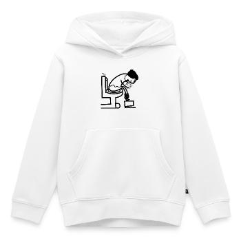 Lustiger Mann auf Toilette WC Humor - Kinder Premium Organic Hoodie - Weiß - Vorne - AI Model Kid Female (0cm)