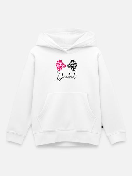 Dackel Hunde Liebe - Kinder Premium Organic Hoodie - Weiß