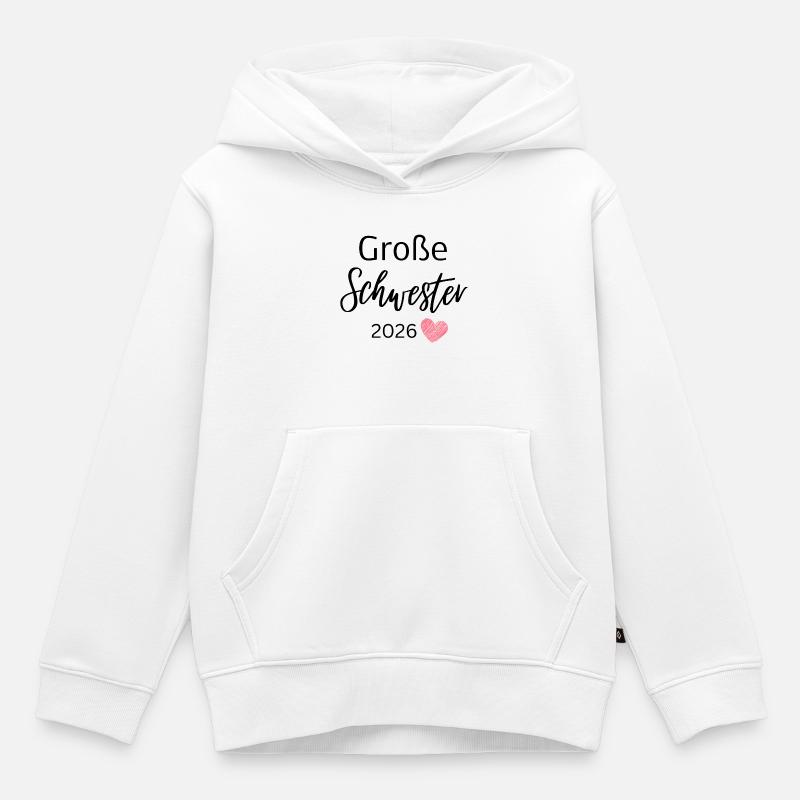 Große Schwester 2026 - Kinder Premium Organic Hoodie - Weiß