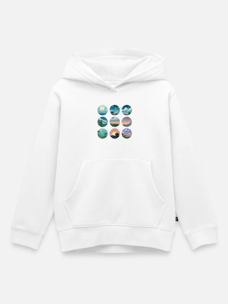 Kreislandschaften der Sonne - Kinder Premium Organic Hoodie - Weiß