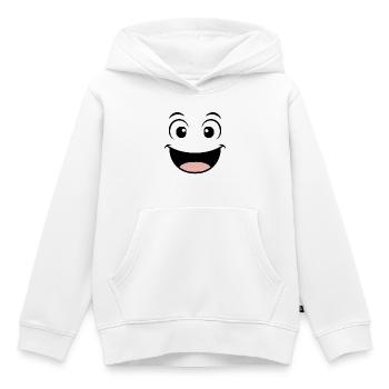 Gute Laune Gesicht - Kinder Premium Organic Hoodie - Weiß - Vorne - AI Model Kid Female (0cm)