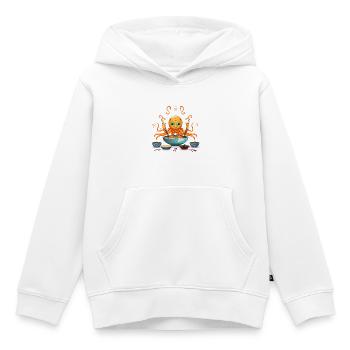 Petit tentacule dans une soupe ramen - Sweat Premium à capuche enfant bio - blanc - Devant - AI Model Kid Female (0cm)