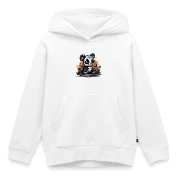 Charme de bloc de construction Panda - Sweat Premium à capuche enfant bio - blanc - Devant - AI Model Kid Female (0cm)