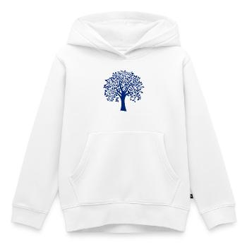 Silhouette de base bleue à imprimé Jumbo Tree - Sweat Premium à capuche enfant bio - blanc - Devant - AI Model Kid Female (0cm)