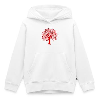 Silhouette base d’arbre jumbo rouge à motif - Sweat Premium à capuche enfant bio - blanc - Devant - AI Model Kid Female (0cm)