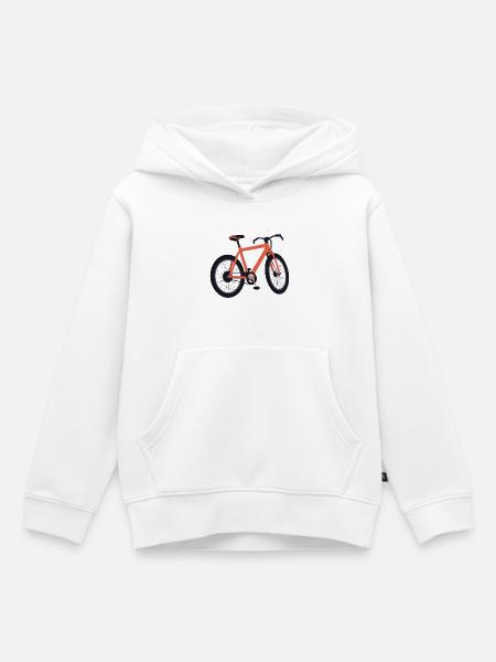 Orangenes Fahrraddesign - Kinder Premium Organic Hoodie - Weiß