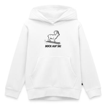 Un bouquetin drôle pour les skieurs - Sweat Premium à capuche enfant bio - blanc - Devant - AI Model Kid Female (0cm)