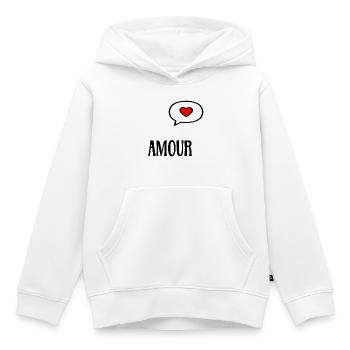 Amour Cœur - Sweat Premium à capuche enfant bio - blanc - Devant - AI Model Kid Female (0cm)