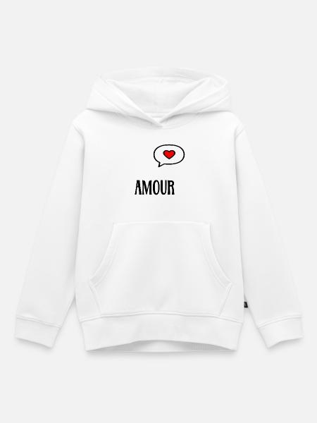 Liebesherz - Kinder Premium Organic Hoodie - Weiß