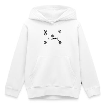 Stratégie des entraîneurs tactiques de football - Sweat Premium à capuche enfant bio - blanc - Devant - AI Model Kid Female (0cm)