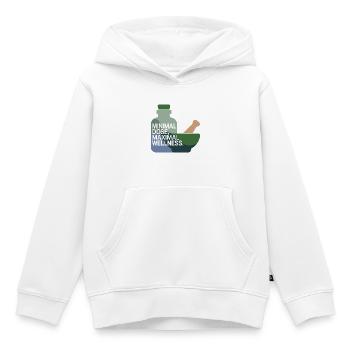 Homéopathie Dose Minimale Bien-être Maximal - Sweat Premium à capuche enfant bio - blanc - Devant - AI Model Kid Female (0cm)
