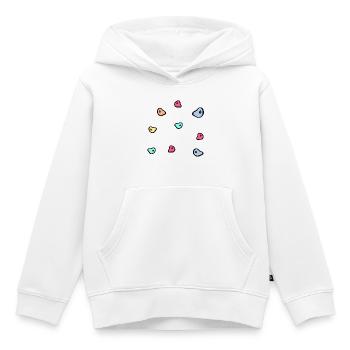 Bouldering climbing wall - Kids Premium Organic Hoodie - white - Front - AI Model Kid Female (0cm)