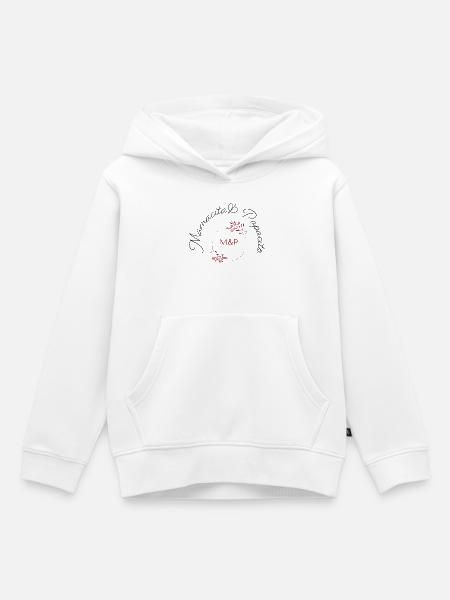 M&P Floral-Monogrammkreis - Kinder Premium Organic Hoodie - Weiß