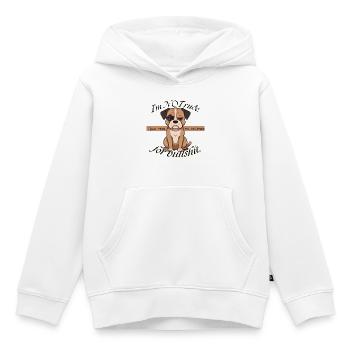 Grummeliger Welpe Keine Geduld - Kinder Premium Organic Hoodie - Weiß - Vorne - AI Model Kid Female (0cm)